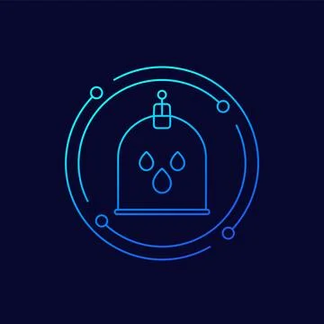 Hijama cupping therapy icon, linear design Stock Illustration