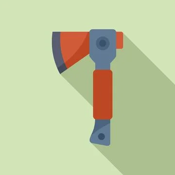 Hike axe icon flat vector. Travel equipment Illustrazione stock