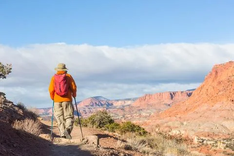 Hike in Capitol Reef Stock Photos