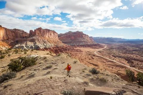 Hike in Capitol Reef Stock Photos