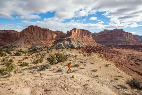 Hike in Capitol Reef Stock Photos