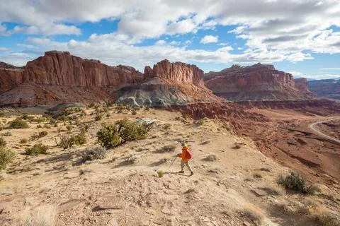 Hike in Capitol Reef Stock Photos