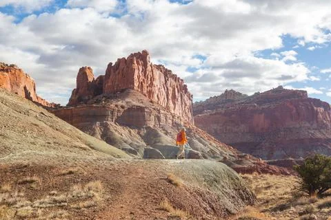 Hike in Capitol Reef Stock Photos