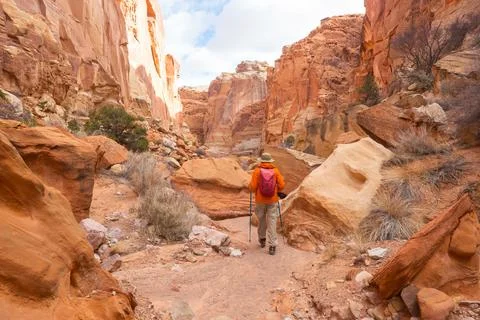 Hike in Capitol Reef Stock Photos