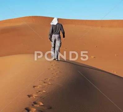 Hike in desert Stock Photos