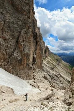 Hike in Dolomites mount Stock Photos