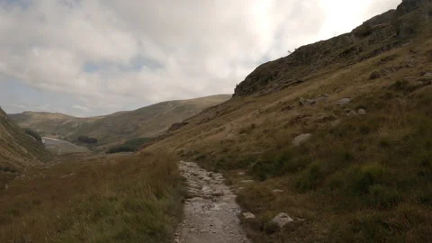 Hike Down From Small Water Tarn To Haweswater Reservoir Stock Footage 162663937