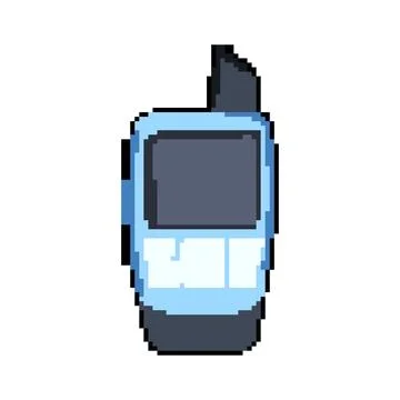 Hike handheld gps pixel art vector illustration 스톡 일러스트