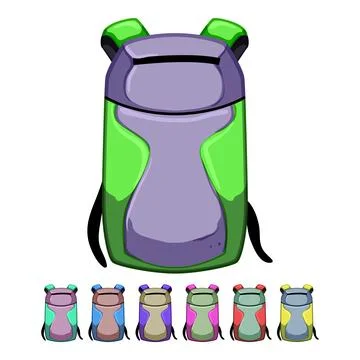 Hike hiking backpack cartoon vector graphic Stock Illustration