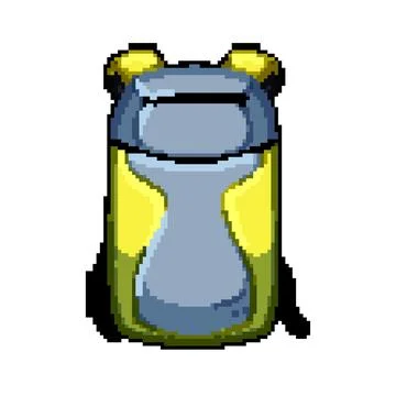 Hike hiking backpack pixel art vector illustration Stock Illustration