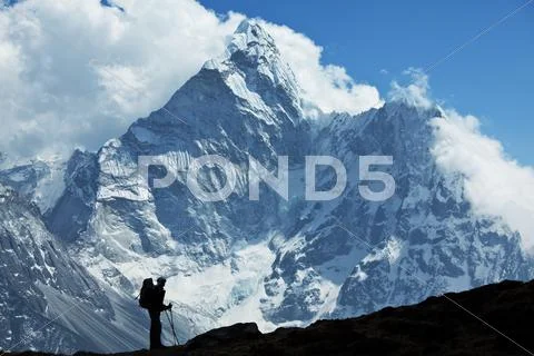 Hike in himalaya Stock Photos