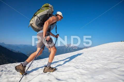 Hike in north cascades Stock Photos