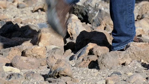 Hike over stony ground Stock Footage 71490457