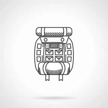 Hike rucksack flat line vector icon Stock Illustration