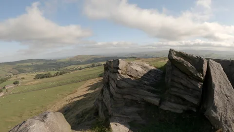 Hike on the summit of Windgather Rocks part 2 Stock Footage 161430768