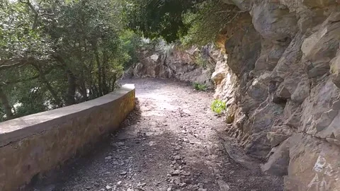 Hike walk in rocky path in mountain Stock Footage 266295792