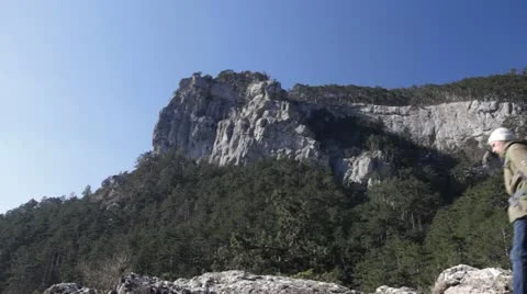 Hiker with backpack Video stock 13769921