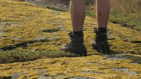 Hiker boots close up Stock Footage 98104867