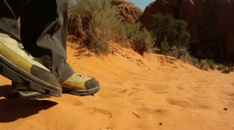 Hiker in the Desert Stock Footage 11804105