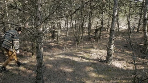 Hiker in forest 库存影片 88836829