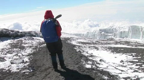 Hiker glacier Stock Footage 626392