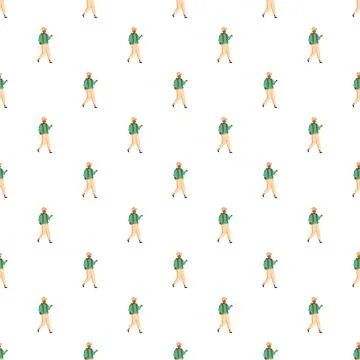 Hiker man wearing backpack walking pattern Stock Illustration
