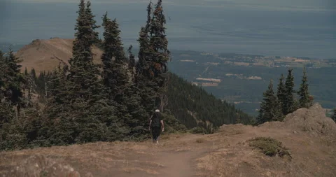 Hiker on a mountain top 스톡 동영상 246816468