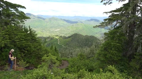 Hiker mountain trail Stock Footage 40624322