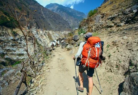 Hiker in the mountains Stock Photos