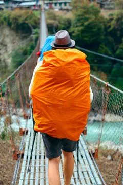 Hiker in the mountains Stock Photos