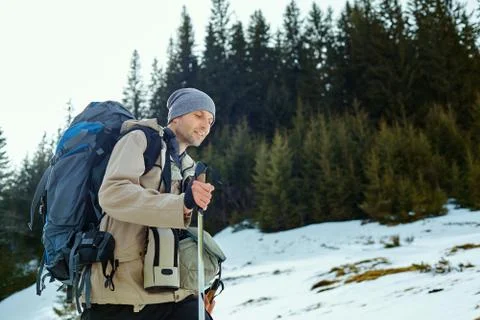 Hiker in the mountains Stock Photos