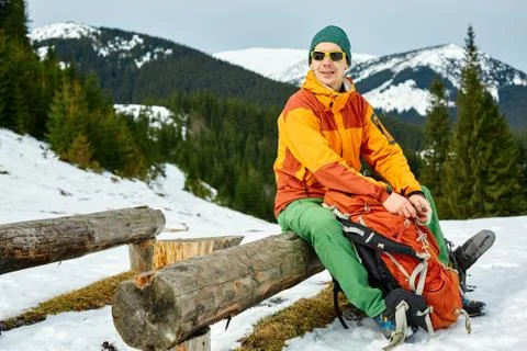 Hiker in the mountains Stock Photos