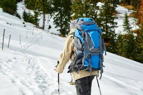 Hiker in the mountains Stock Photos