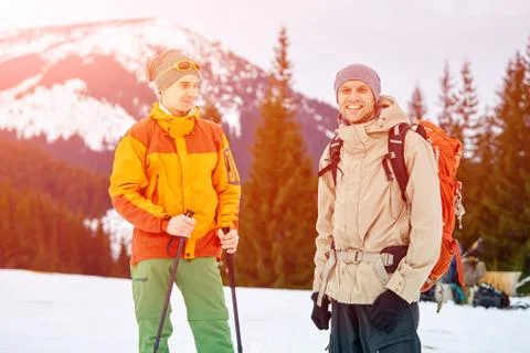 Hiker in the mountains Stock Photos