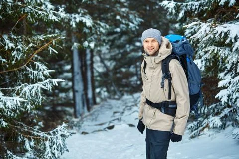 Hiker in the mountains Stock Photos