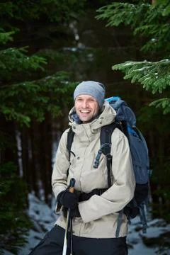 Hiker in the mountains Stock Photos