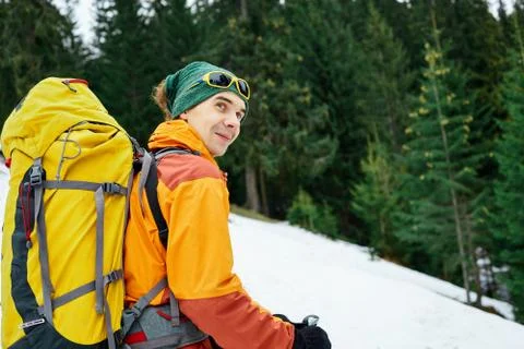 Hiker in the mountains Stock Photos