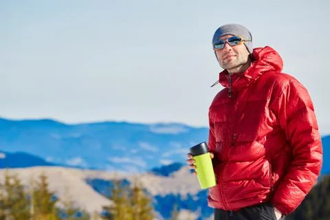 Hiker in the mountains Stock Photos