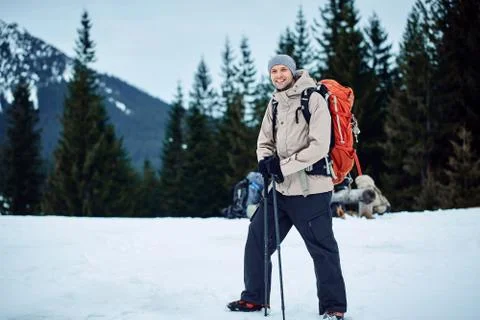 Hiker in the mountains Stock Photos