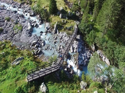 Hiker on path - Trekking in mountain Stock Footage 70805629