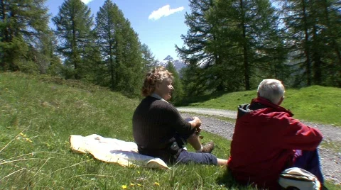 Hiker rest close up Stock Footage 532736