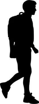Hiker silhouette Stock Illustration