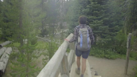 Hiker stops to take in the view Stock Footage 59132068