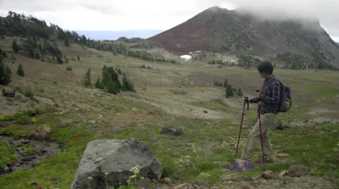 Hiker takes a break Stock Footage 59330172
