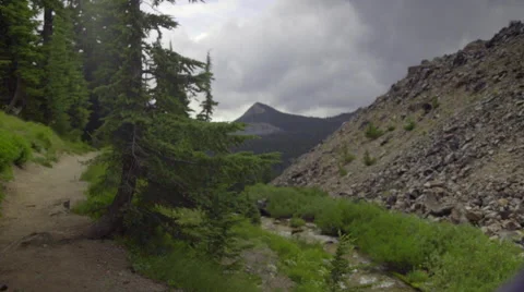 Hiker walks in beautiful scenery Stock Footage 59083735