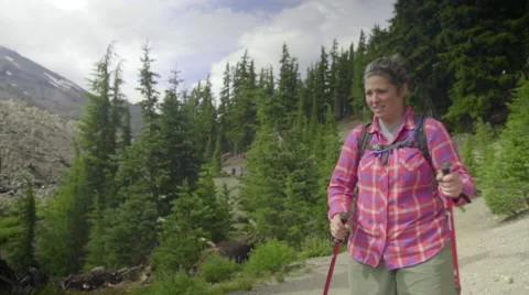 Hiker walks past camera Stock Footage 59078191