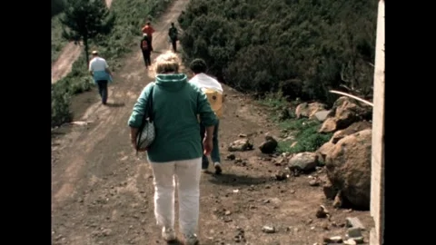 Hikers on Dusty Trail Stock Footage 278240551