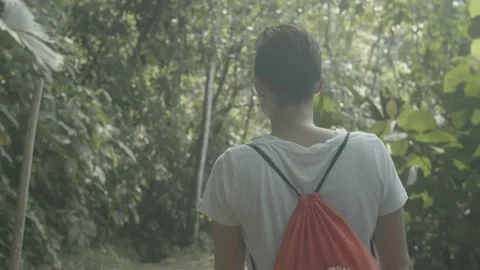 HIKERS IN THE FOREST 4K Stock Footage 158583173