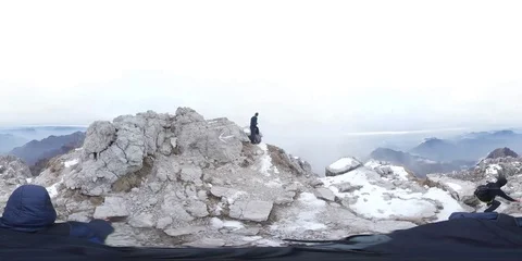 Hikers on the mountain Stock Footage 73431111