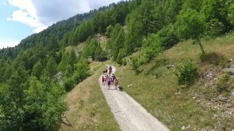 Hikers in the mountains Stock Footage 77953798